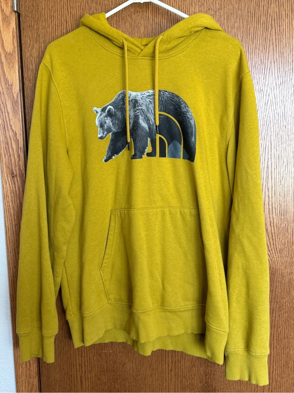 The North Face Men's Mustard Yellow Bear Logo Hoodie